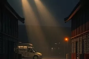 《巷口理发店》封面：巷口转灯与旧式理发椅